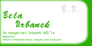 bela urbanek business card